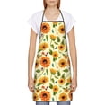 thumbnail image 2 of Naloa 1Pack Adjustable Bib Apron Waterdrop Resistant Cooking Kitchen Aprons for Women Men Chef, Sunflowers And Butterflies Print, 2 of 5