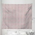 thumbnail image 1 of Abstract Tapestry, Tangled Wavy Ogee Lines Vertical DNA Like Borders with Round Spots, Fabric Wall Hanging Decor for Bedroom Living Room Dorm, 5 Sizes, Dimgrey Pale Grey Red, by Ambesonne, 1 of 1