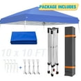 thumbnail image 3 of COOS BAY Outdoor 10'x10' sltant leg Instant Easy Setup Canopy Tent with Wheeled Bag, Portable Pop up Slant Leg Beach Canopy Folding Sports Shelter 8x8 Top 10x10 Base, Blue, 3 of 7