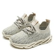 thumbnail image 7 of kkdom Boys Girls Running Walking Sneakers Shoes Comfort Lightweight Breathable Athletic Tennis Beige 9 Toddler, 7 of 7