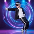 thumbnail image 6 of Paguaki Toddler Boys Outfits Rock Super Sequin Gloves Black Hat Sunglass 80s 90s Themed Outfits Sets, 6 of 6
