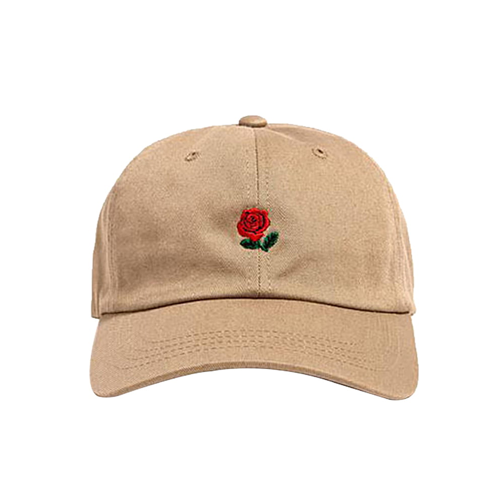 New Women Fashion Flower Rose Baseball Cap Cotton Girls Solid Hat Summer Casual Embroidery Hip Hop Cap 