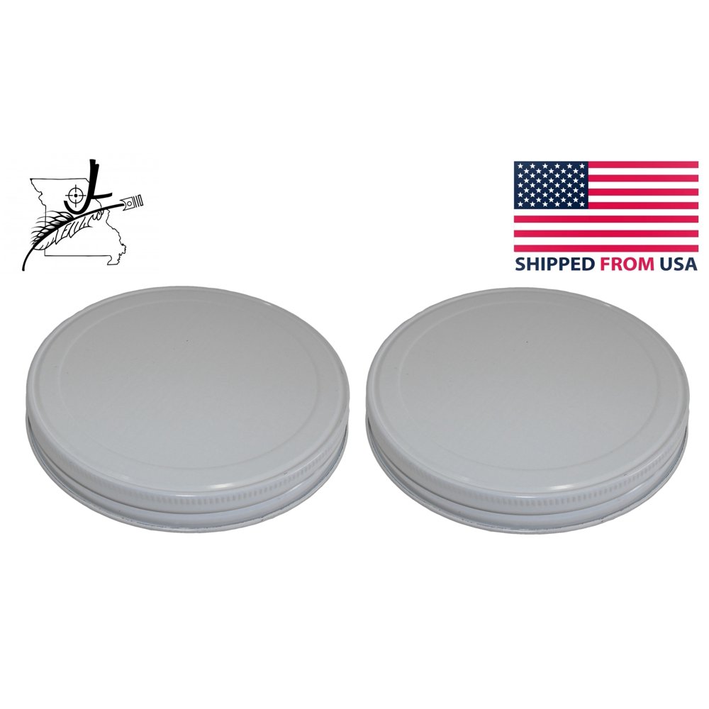 2x 110400 Glass Gallon Jar Wide Mouth White Metal Lid Lids Food Grade