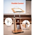 thumbnail image 3 of KFFKFF Podium Stand, 43-Inch Wooden Lectern, Portable Laptop Desk with Lockable Wheels, Wide Reading Surface and Open Storage Area, Adjustable Height and Angle, 3 of 9