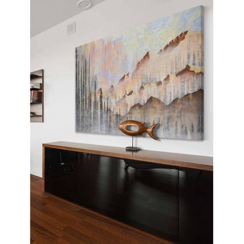 "Dawn in the Mountains" Painting Print on Wrapped Canvas