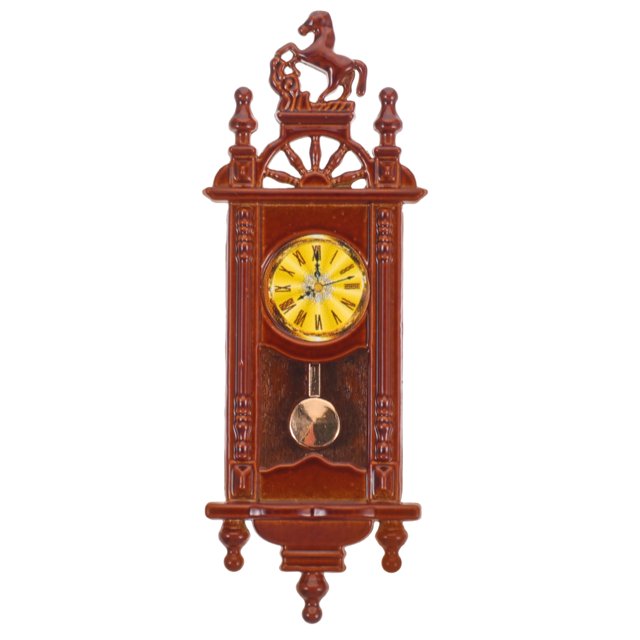 EeaseCA Mini Pendulum Clock Ornament Mini House Exquisite Clock Adornment Retro Style Pendulum Clock