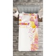 thumbnail image 3 of Ambesonne Birthday Party Quilted Bedspread Set 2 Pcs, Girl Theme Cake, Twin Size, Orange and Pink, 3 of 3