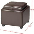 thumbnail image 5 of SAFAVIEH Harrison Single Tray Ottoman Brown, 5 of 7