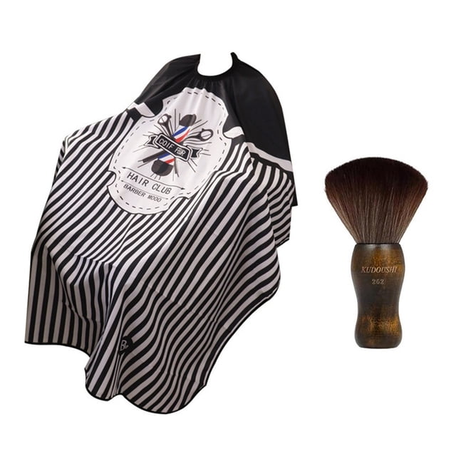Cape de Coupe de Cheveux Simple et à la Mode Imperméable Réglable avec Brosse à Cou Accessoires de Coupe de Cheveux en Fibre Douce