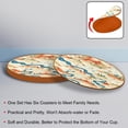 thumbnail image 4 of Landscape 6PCS Round Coasters, Microfiber Leather Drink Coasters Set of 6, 11x11 cm/4.3x4.3 in Absorbent Coaster for Drinks, Cup Coaster for Home and Kitchen Decor, 4 of 6