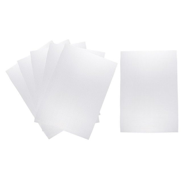 GUOOL 6Pcs Plastic Mesh Canvas Sheets DIY Bag Making for Embroidery Knitting White