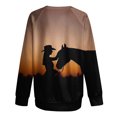 thumbnail image 3 of IROINNID Discount Ladies Long Sleeve T Shirts Round Neck Printed Loose Round Neck Top/shirt,Khaki, 3 of 4