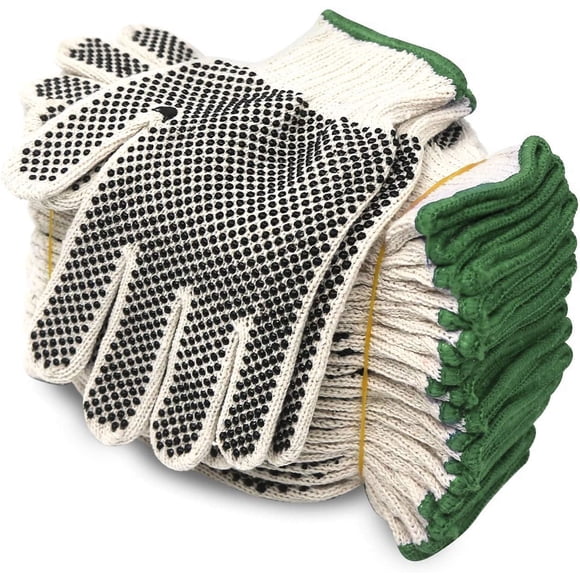 Guantes de trabajo Evridwear, tejidos en hilo de algodón y poliéster, talla XL, 12 pares