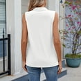thumbnail image 4 of lmcalzta Womens Summer Tank Tops Zip Sleeveless Collared Shirts Casual Summer Lightweight Tees, 4 of 8