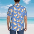 thumbnail image 6 of Haiem Kawaii Corgi Printed Hawaiian Shirt for Men - Men’s Casual Beach Summer Shirts - Stretch Fabric with Modern Fit-Medium, 6 of 9