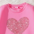 thumbnail image 4 of SGMVNU Girls 2 Pieces Athletic Sweatsuit Sequin Heart Pattern Casual Sweatshirts and Pants Long Sleeve Pullover Outfits Sets, Size 8-9 Years, Hot Pink-1, 4 of 9