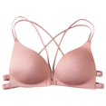 thumbnail image 3 of Women‘s Comfortable Side Breasts Gathering Beautiful Back Bra Front Buckle Back No Steel Ring Triangular Cup Underwear, 3 of 4