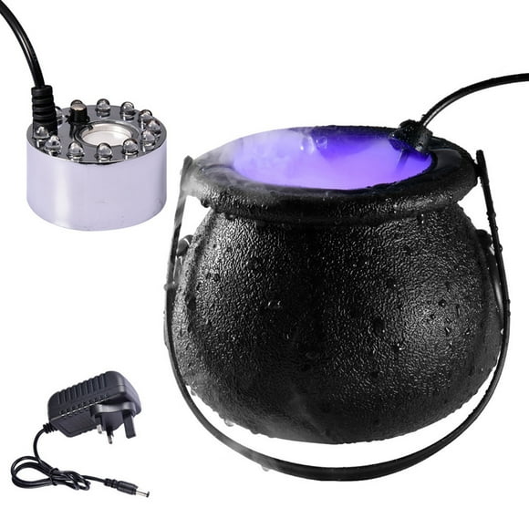 Mist Maker with Pot,12 LED Fogger Water Fountain Pond Fog Machine Atomizer Air Humidifier,Mini Size Large Capacity of Mist,Perfect for ( Plug)