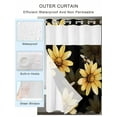thumbnail image 2 of No Hook Cloth Fabric Shower Curtain with Snap in Liner, Yellow Sunflower Waterproof Shower Curtains Set with See Through Top Window, Summer Bee Black Abstract Botanical Bath Curtains Shower 60"x72", 2 of 6