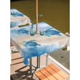 thumbnail image 2 of Outdoor Tablecloth with Umbrella Hole for Patio/Picnic/Party/Camping, Blue Coastal Turtle Waterproof Table Cloth Square Cover Washable, Sea Nautical Summer Beach Ocean (60"x 60"), 2 of 9