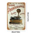 thumbnail image 4 of Placa Metal Vintage Fonógrafo Edison Pintura Hierro Rectangular 20x30cm, 4 of 9