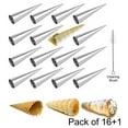 thumbnail image 2 of SPRING PARK Cream Horn Molds, Stainless Steel Horn Molds Pack Cream Mold Cone, Lady Lock Puff Pastry Horn Mold, Waffle Cone Pastry Roll Horn Croissant Mold Metal Cones, 2 of 7