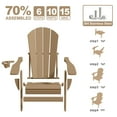 thumbnail image 6 of Adirondack Chair,HDPE All-Weather Patio Chairs Outdoor with Cup Holder, Lawn Chair with Weather Resistant for Outside Deck Lawn Garden, Weight Capacity Up to 380 Lbs –Brown, 6 of 9