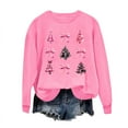 thumbnail image 4 of Christmas Shirts Women Print Tees Bow Tops Christmas Tree Shirt Cute Sweet Sweatshirt Pullover Wreath Tinsel Outfits Casual Fashion Clothing Round Neck Garments, 4 of 6
