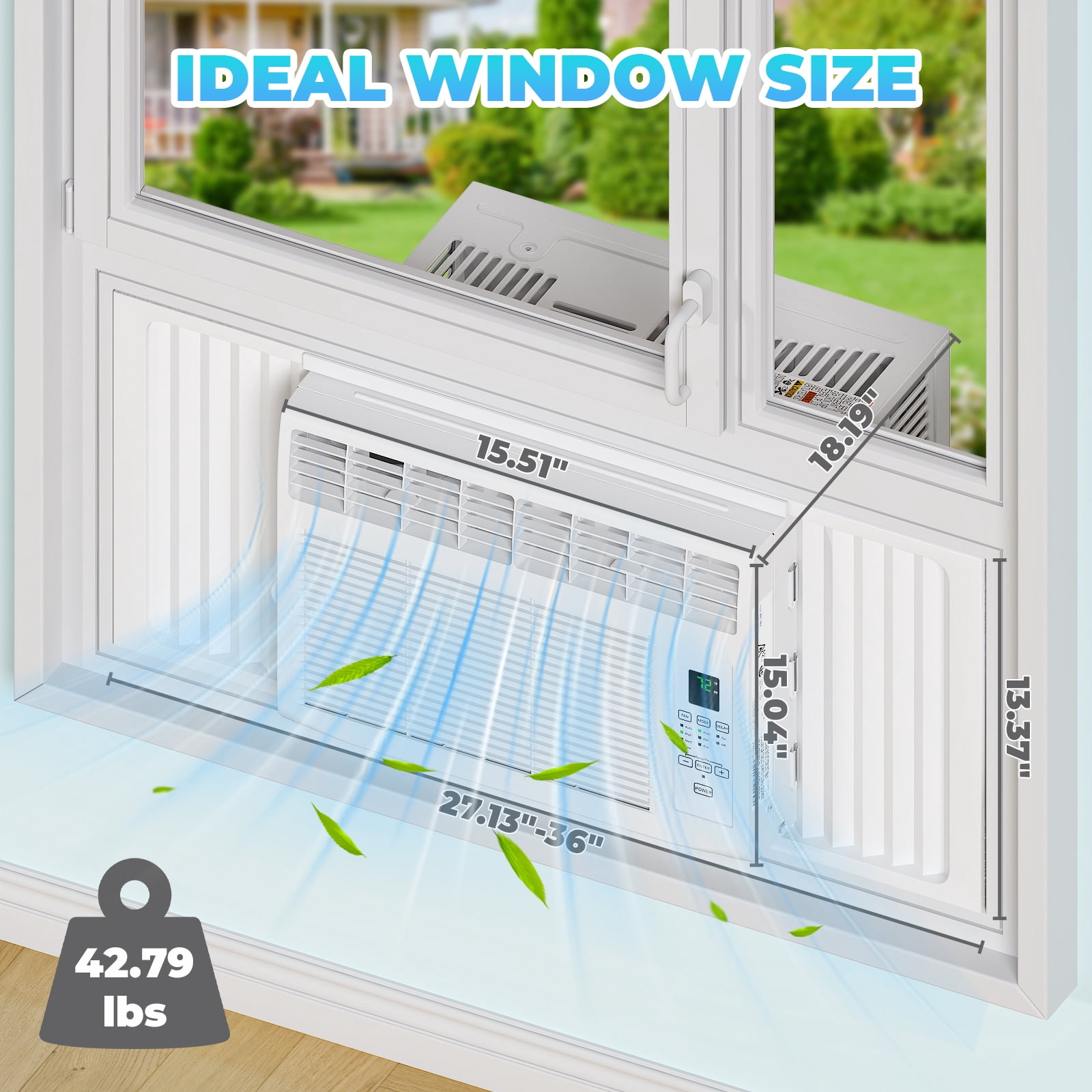 Ktaxon 6000 BTU Window Air Conditioner, 3-in-1 Cool/Fan/Dehumidifier Window AC Unit, Easycool Air Conditioner with Remote Control, Cools up to 250 Sq. Ft., Fits bedroom, study, office