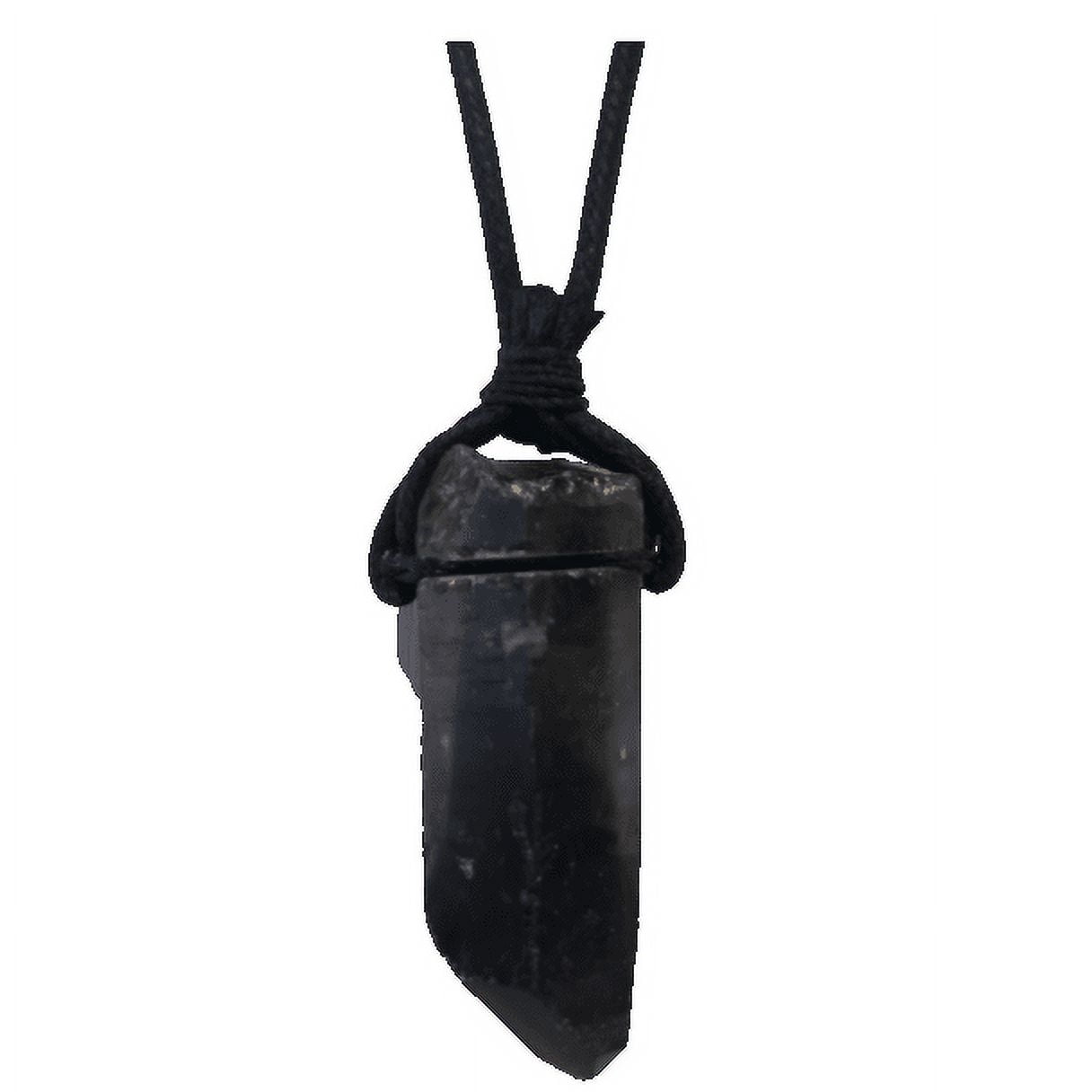 Rough Gemstone Leather Cord Necklace - Adjustable (Amethyst, Black Tourmaline, Citrine, Selenite Chakra)