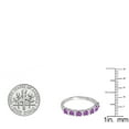 thumbnail image 3 of Dazzlingrock Collection Round Amethyst & White Diamond Bridal Anniversary Wedding Band for Women (0.12 ctw, Color I-J, Clarity I1-I2) in 18K White Gold, Size 6, 3 of 4