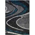 thumbnail image 1 of Spirals Abstract Pattern Area Rug Carpet in Black Grey Blue, 3x10 (2'7" x 9'10", 80cm x 300cm), 1 of 5