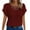 Red, variant on vigerkar Elegant Lace Trim Knit Tunic Tops - Summer Blouse for Women, Stretchy Casual Shirt with Crew Neck & Short Sleeve Red, XL