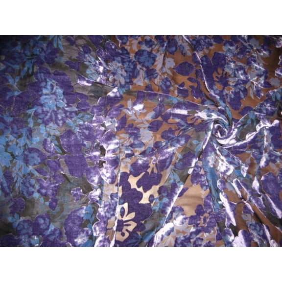 Aubergine Devore Polyester Viscose Burnout Velvet fabric ~ 44quot; wide [2437]
