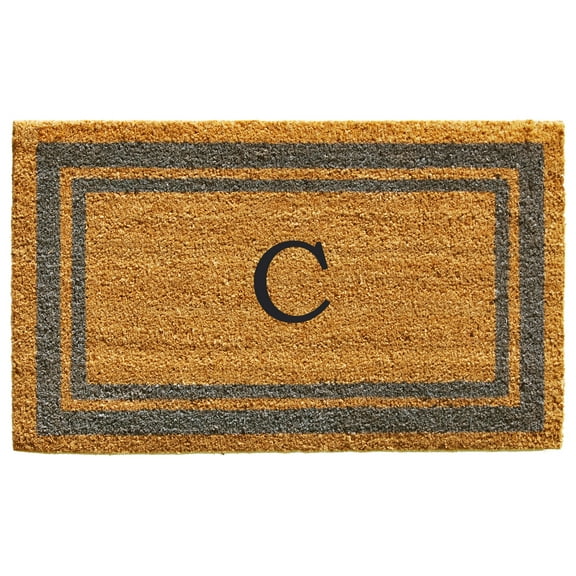 Periwinkle Border Monogram Doormat (Letter C)
