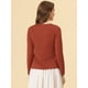 thumbnail image 4 of Cardigan de Punto Allegra K dobladillo Rizado Rojo marrón L, 4 of 5