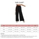 thumbnail image 5 of Pantalones de mujer Pierna ancha Cordón Cintura alta Color puro Transpirable Pantalones largos sueltos Negro S, 5 of 5