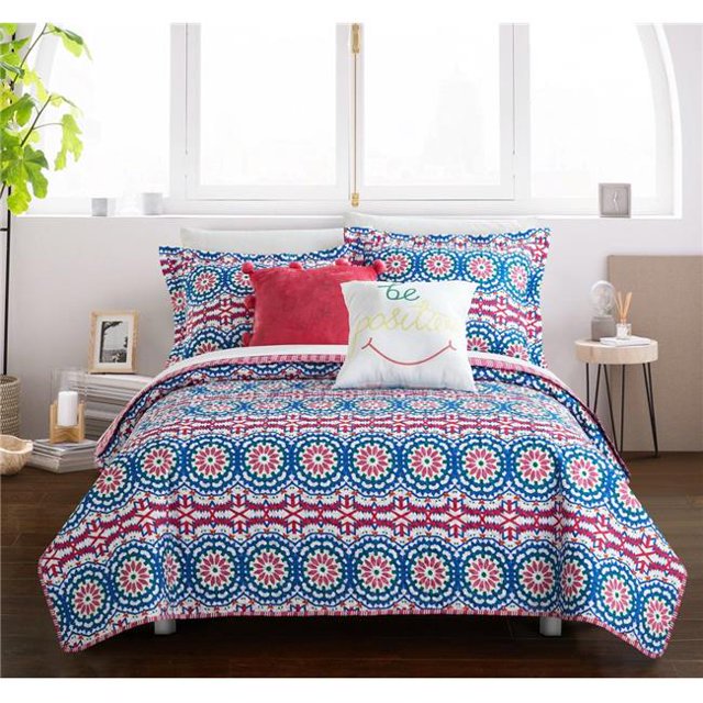 Chic Home QS4446-US Joben Ensemble de Housse de Couette Réversible de 4 Pièces et Fuchsia - Twin