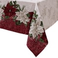 thumbnail image 2 of Elrene Home Fashions Clarette Poinsettia Holiday Fabric Tablecloth, Rose, 60" x 144", 2 of 3