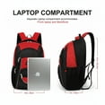 thumbnail image 6 of Extra Large Travel Backpack with Laptop Pocket,35L Lightweight Travel Work College School Bag for Men and Women,Red,06512, 6 of 9