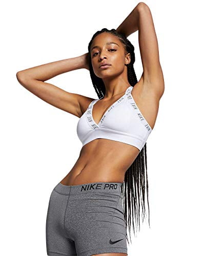 Fanático Noble Humedad Nike Indy Logo Light Support Women's White Sports Bra Size S - Walmart.com