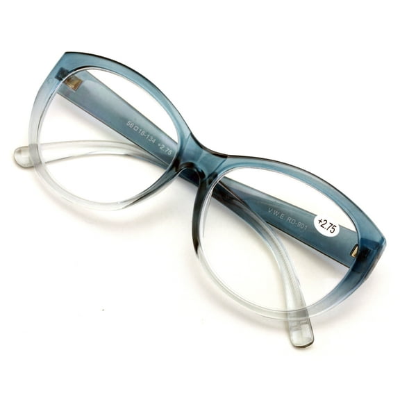 Women Oversized Reading Glasses - Clear Lens Readers Jackie Oval Leopard Checker