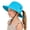 Solid Blue, variant on Kids Girls Ponytail Sun Hat UPF 50+ UV Protection Quick Dry Bucket Cap Adjustable Foldable Mesh for Beach Fishing Outdoor