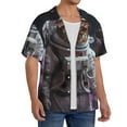 thumbnail image 2 of Sikiie Cat Astronaut In Space Men's Cuban Shirt, Hawaiian Shirts, Business Casual Button Down Shirts, Short Sleeve Shirt-Small, 2 of 5