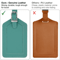 thumbnail image 2 of Turquoise Genuine Top Grain Leather Luggage Tag, 2 of 5
