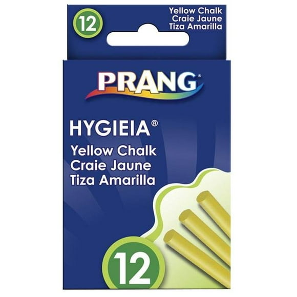 Dixon Ticonderoga DIX31344-36 Hygieia Dustless Board Chalk, Easy Yellow - Box of 36
