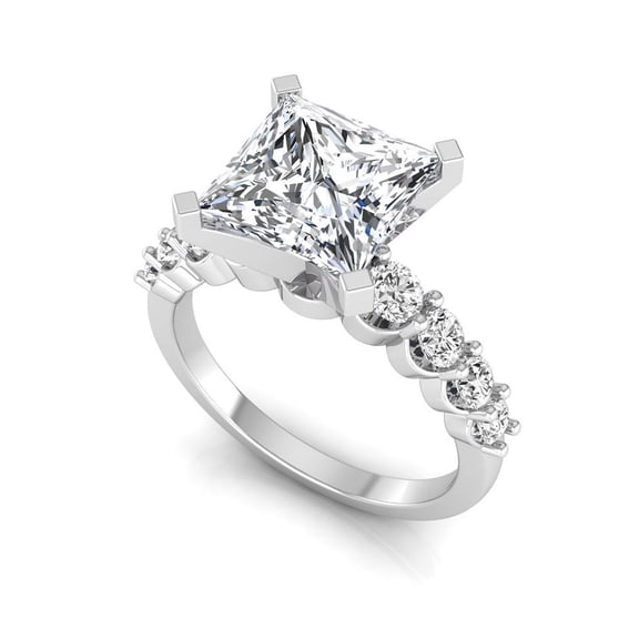 3 Ct Lab Grown Diamond Engagement Ring for Women, IGI Certified D Color VVS2 Clarity Princess Cut 14K White Gold Wedding Anniversary Ring 7 US