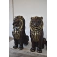 thumbnail image 2 of Nifao A Pair of Giant Lions with Gold Mane Bronze Statues – Garden Outdoor Decor Sculpture, 36"L x 46"W x 58"H, 2 of 12