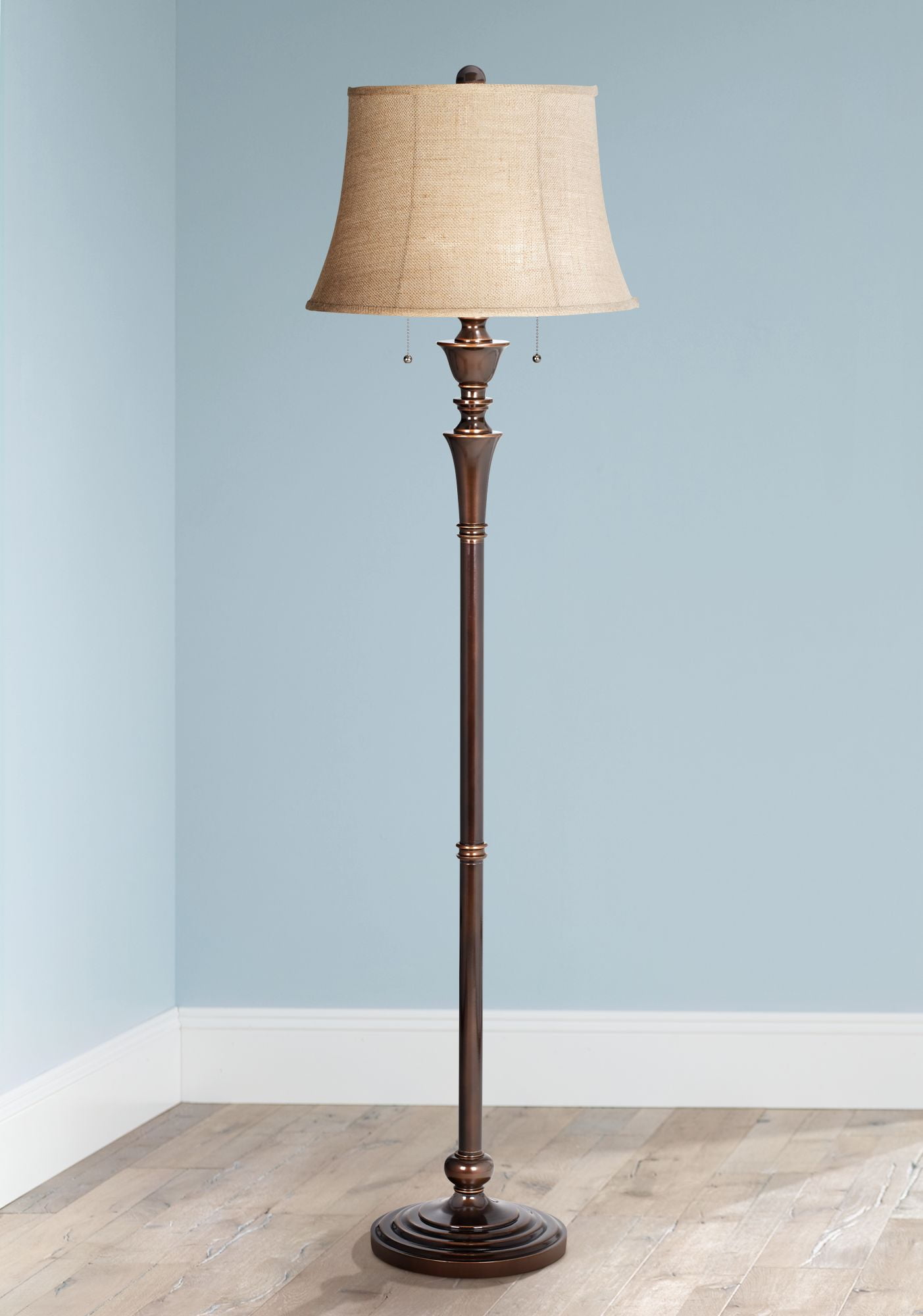 Regency Hill Traditional Floor Lamp 60" Tall Rich Bronze with Copper