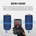 thumbnail image 2 of Monster S310 Bluetooth Speaker, Portable Bluetooth Speaker, 30W True Wireless Stereo Pairing Deliver Dynamic Sound, IPX6 Waterproof, Bluetooth 5.2 Built-in Mic, 24H, for Family Outdoor Blue, 2 of 6